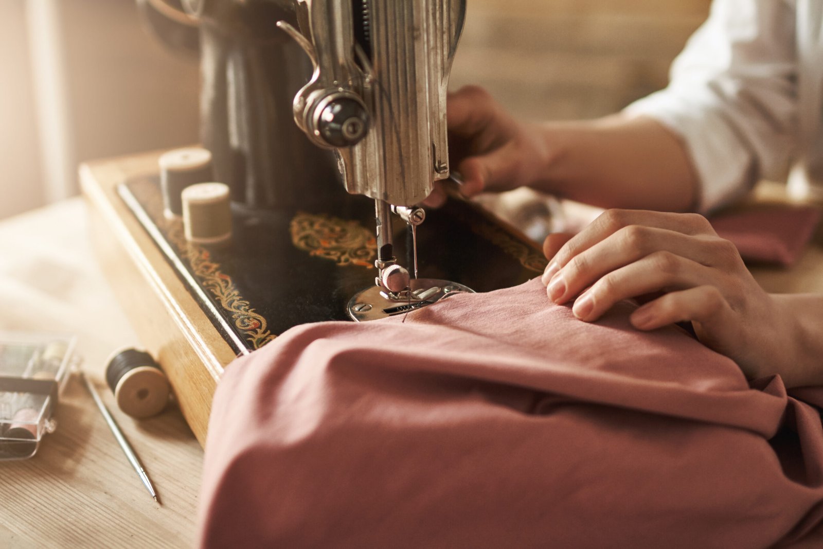 sewing keeps my mind relaxed cropped shot female tailor working new project making clothes with sewing machine workshop being busy young designer making her ideas come true scaled