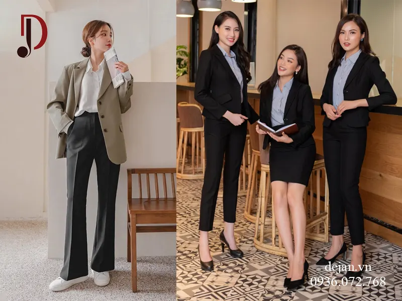 Sơ mi công sở phối với vest và blazer.