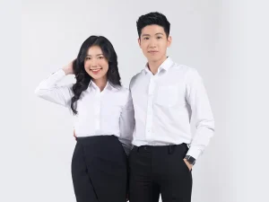 Dong phuc mau trang den