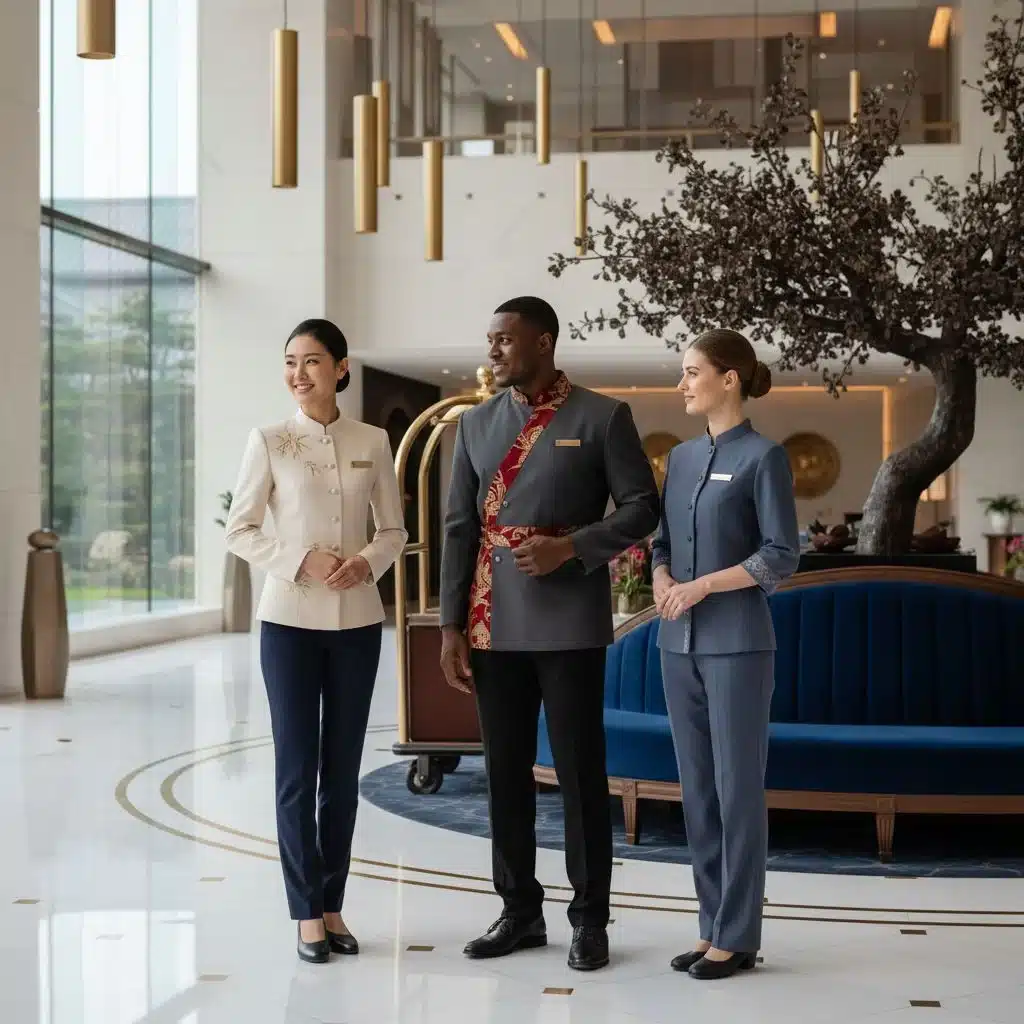 Đồng phục khách sạn hiện đại theo concept châu Á – Âu