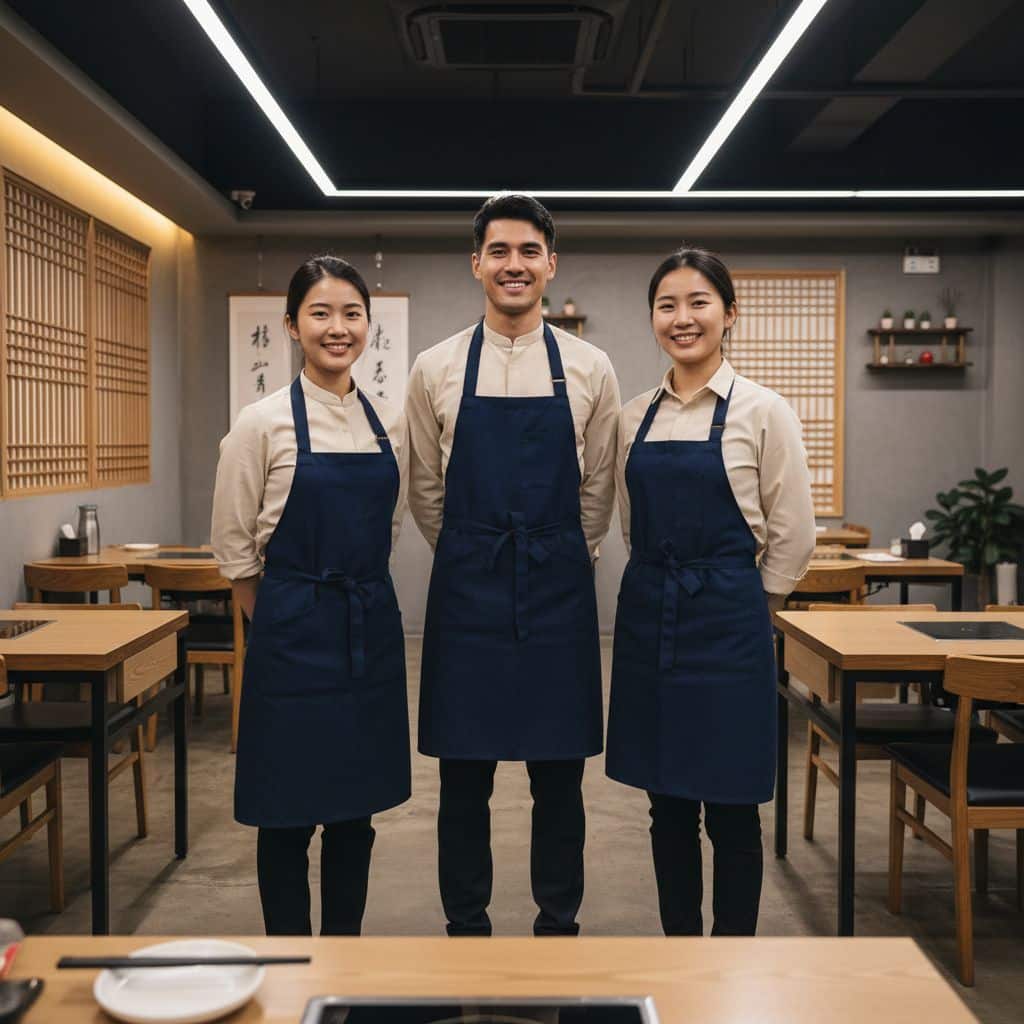 Đồng phục nhà hàng chuẩn Hàn Quốc dành cho mô hình BBQ – lẩu