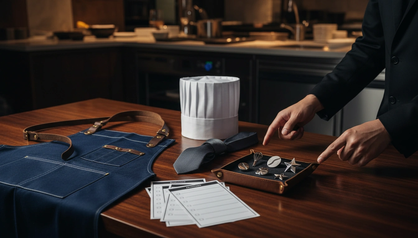 Checklist chọn phụ kiện đồng phục F&B cao cấp trước khi đặt may