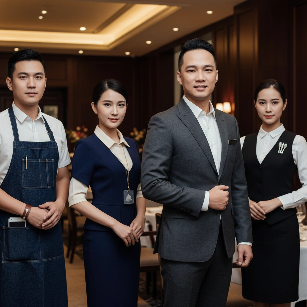 Checklist chọn phụ kiện đồng phục F&B cao cấp trước khi đặt may