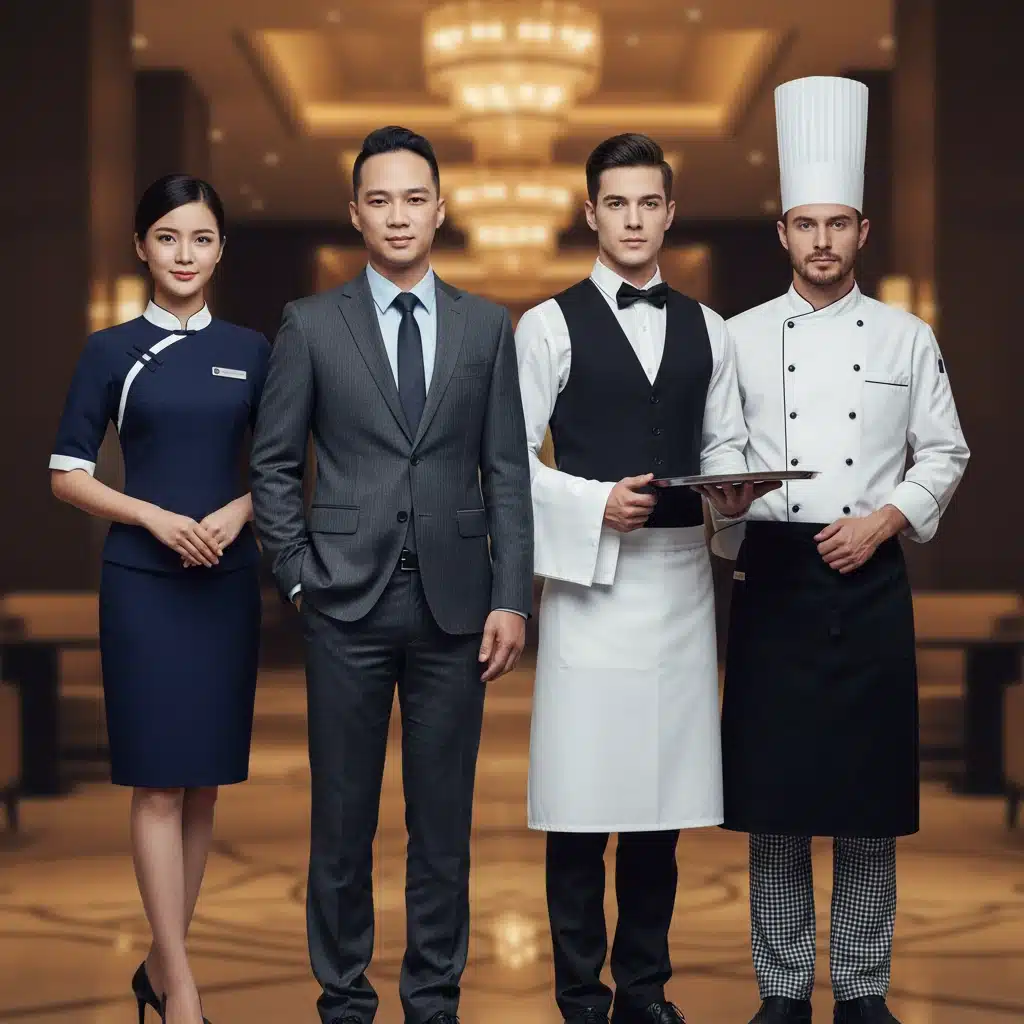 Đồng phục nhà hàng cao cấp dành cho nhà hàng khách sạn 4–5 sao