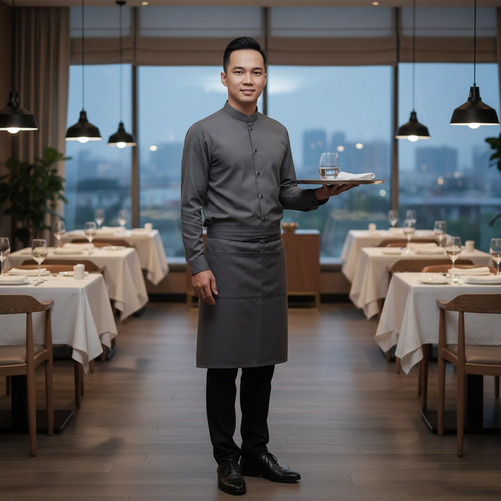 Phong cách đồng phục tối giản cho team phục vụ – F&B
