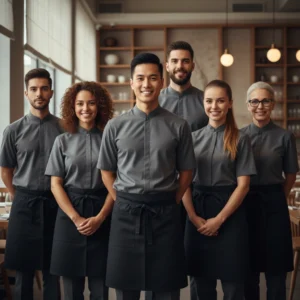 Phong cách đồng phục tối giản cho team phục vụ – F&B