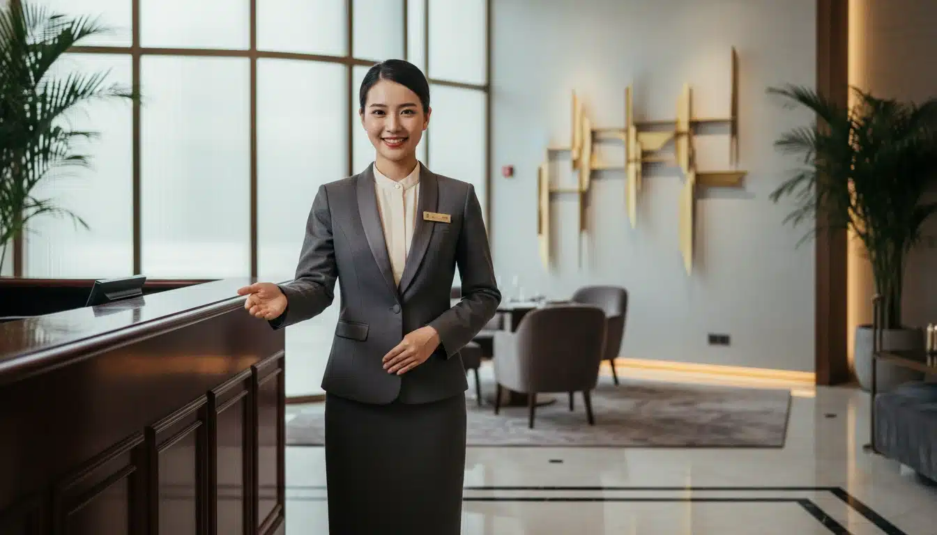 Đồng phục lễ tân nhà hàng cao cấp – ấn tượng đầu tiên quan trọng thế nào
