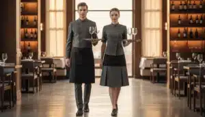 Đồng phục nhân viên phục vụ bàn trong nhà hàng fine dining
