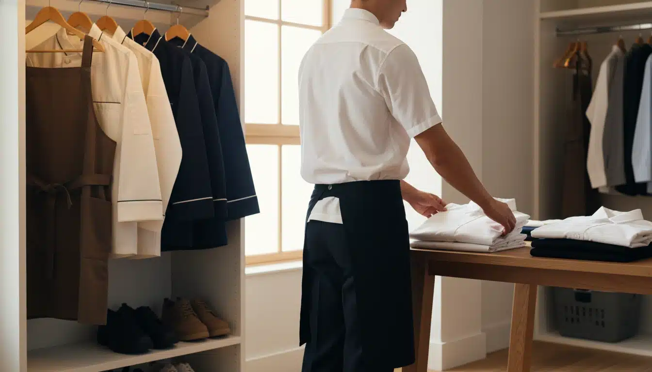 Hướng dẫn bảo quản đồng phục F&B: giảm bám mùi, giữ form, bền màu
