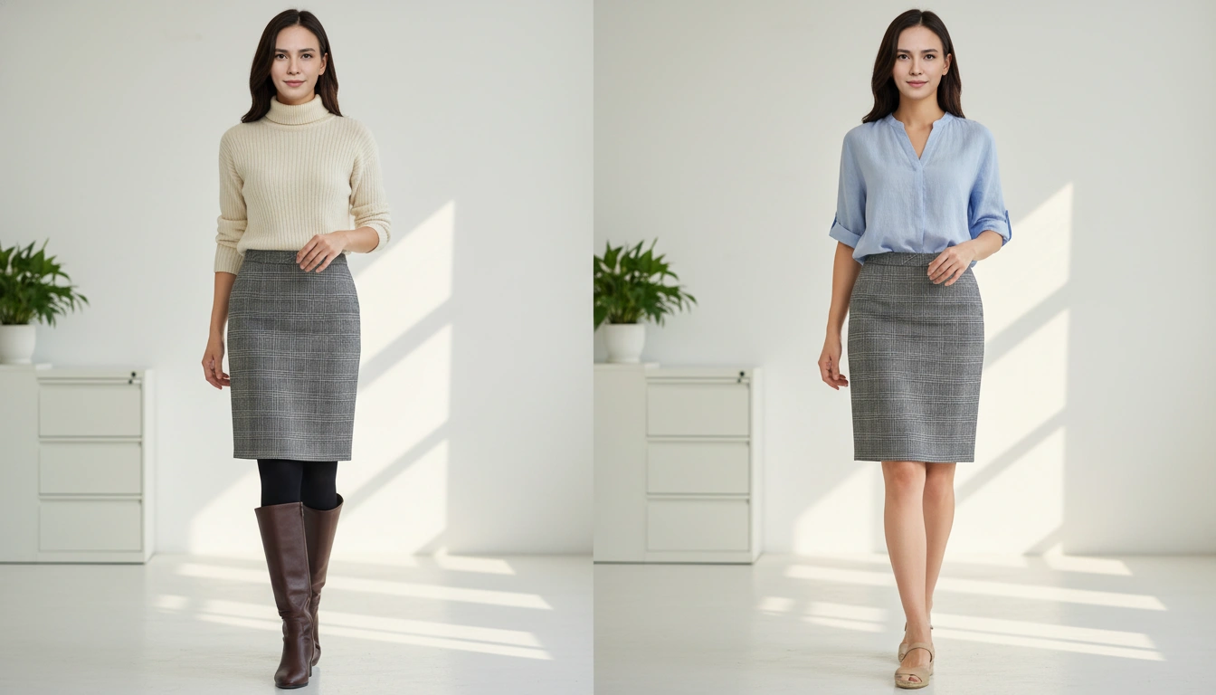 Bí quyết phối đồ với chân váy đồng phục công sở đa phong cách