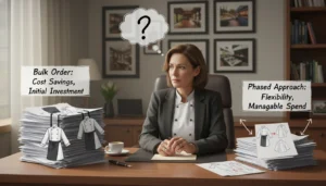 Nên may đồng phục F&B theo giai đoạn hay làm một lần