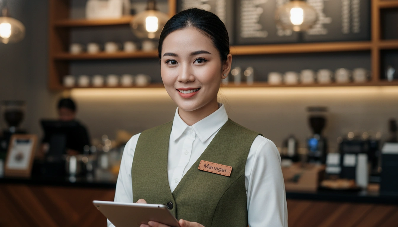 Phong cách đồng phục F&B Hàn Quốc cho nhà hàng – café cao cấp
