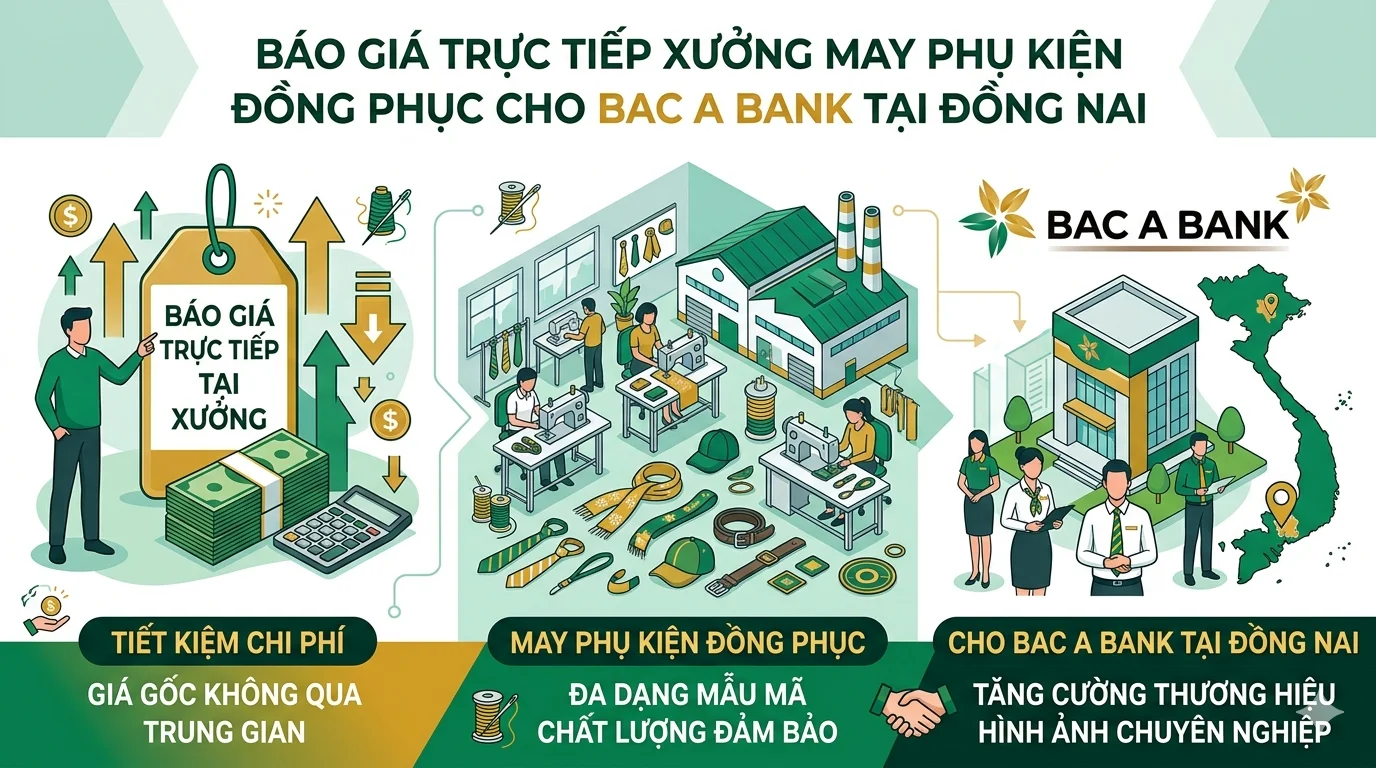 Báo Giá Trực Tiếp Xưởng May Phụ Kiện Đồng Phục Cho Bac A Bank Tại Đồng Nai