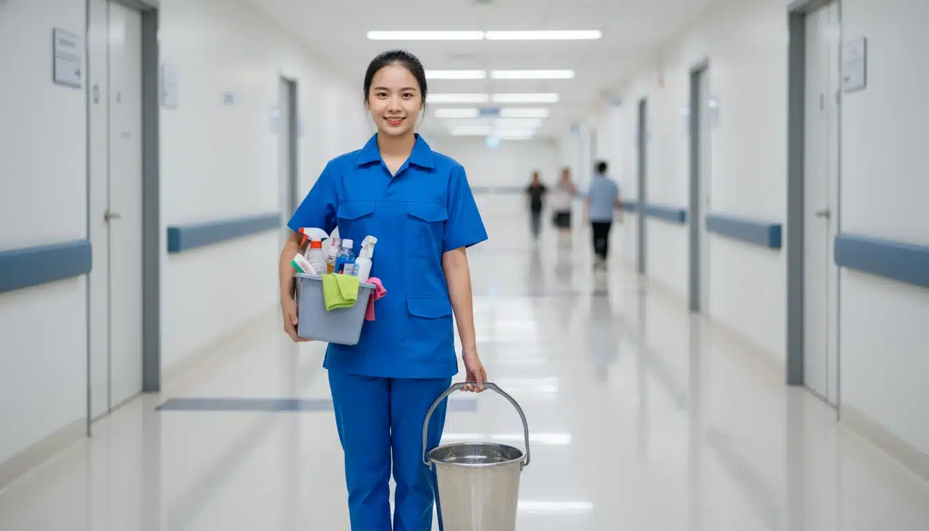 Báo giá may đồng phục tạp vụ bệnh viện tại Quận Phú Nhuận