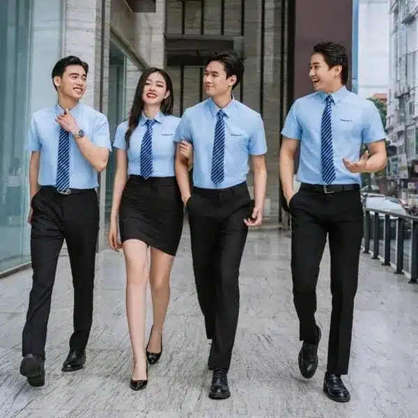May đồng phục cho ngân hàng hội sở, chi nhánh và phòng giao dịch