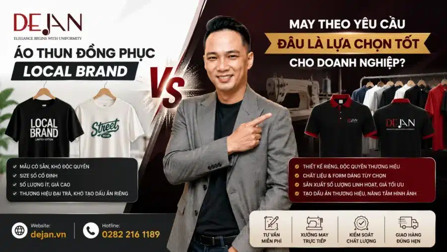 Áo thun đồng phục local brand vs may theo yêu cầu- Đâu là lựa chọn tốt cho doanh nghiệp