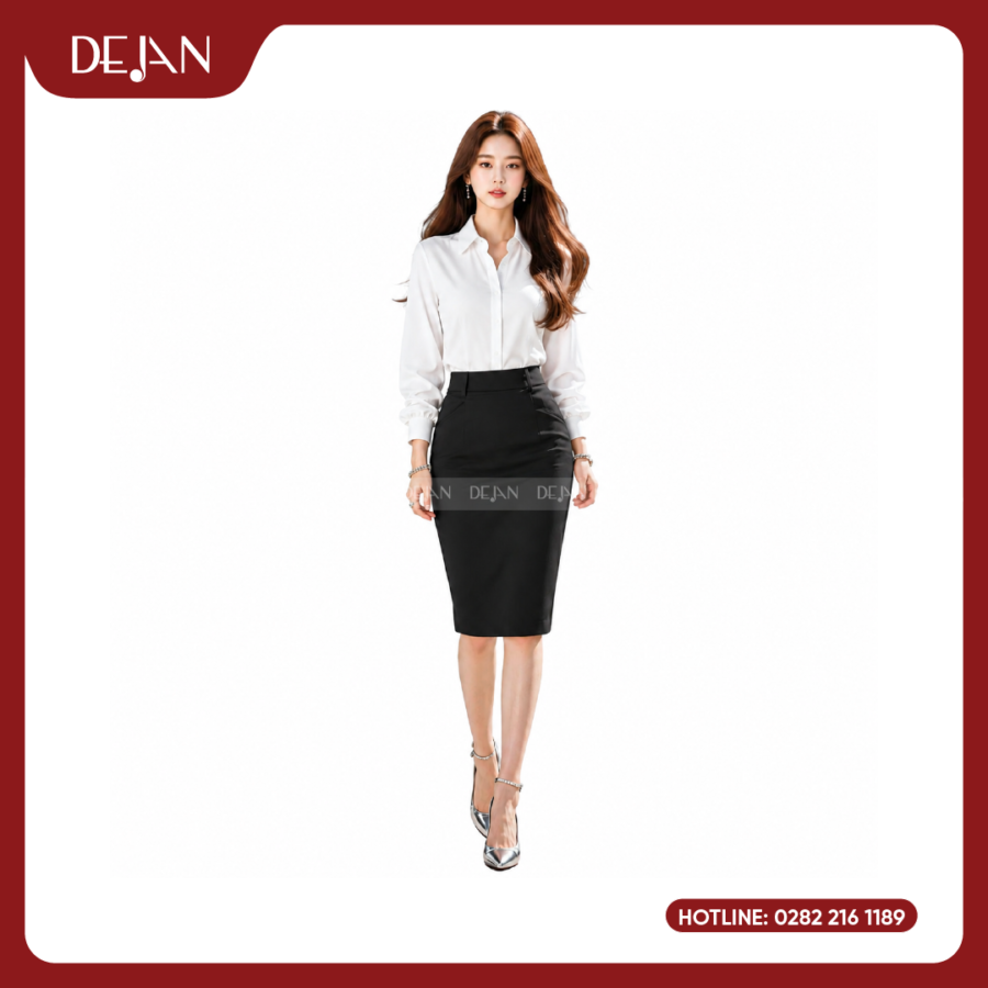 Đồng phục chân váy nữ phù hợp cho môi trường công sở lễ tân