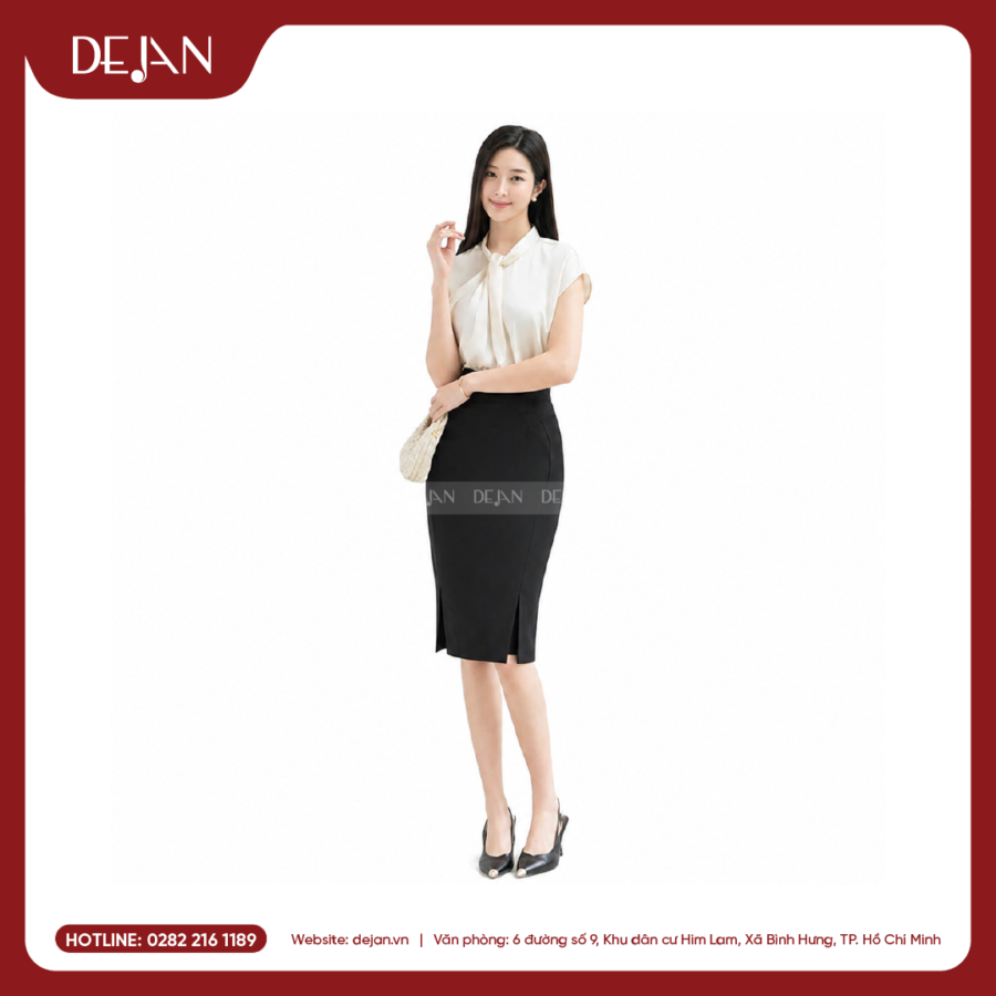 Đồng phục chân váy nữ phù hợp cho môi trường công sở lễ tân