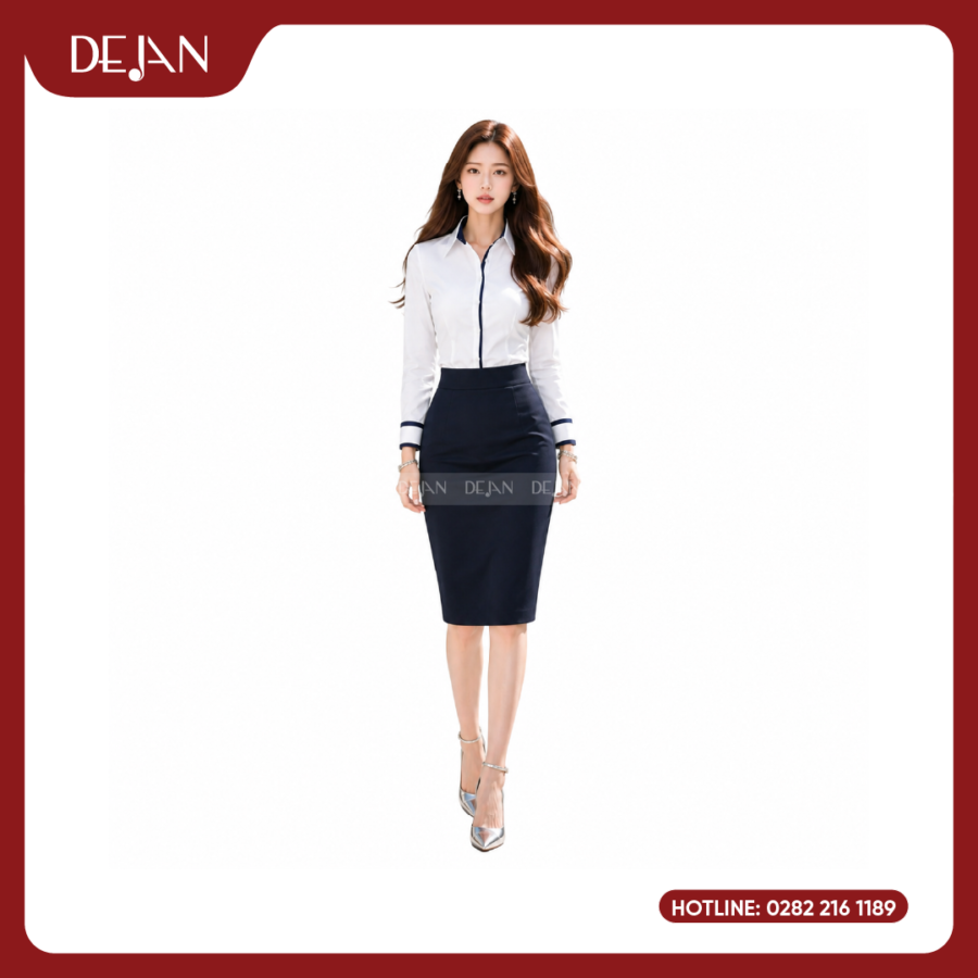 Đồng phục chân váy nữ phù hợp cho môi trường công sở lễ tân