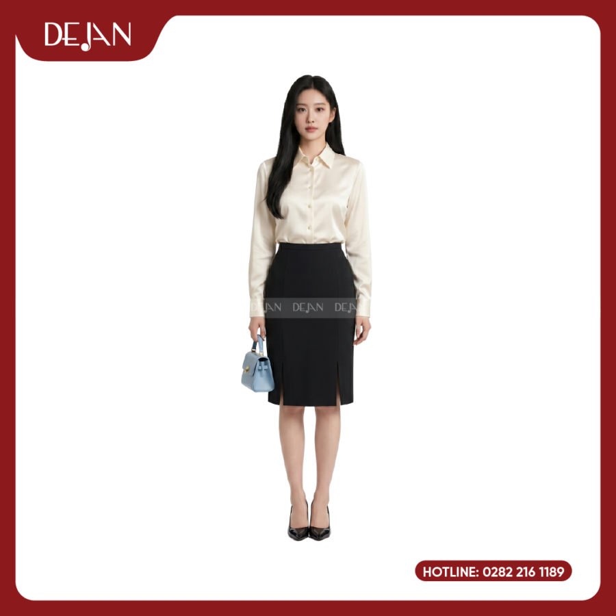 Đồng phục chân váy nữ phù hợp cho môi trường công sở lễ tân