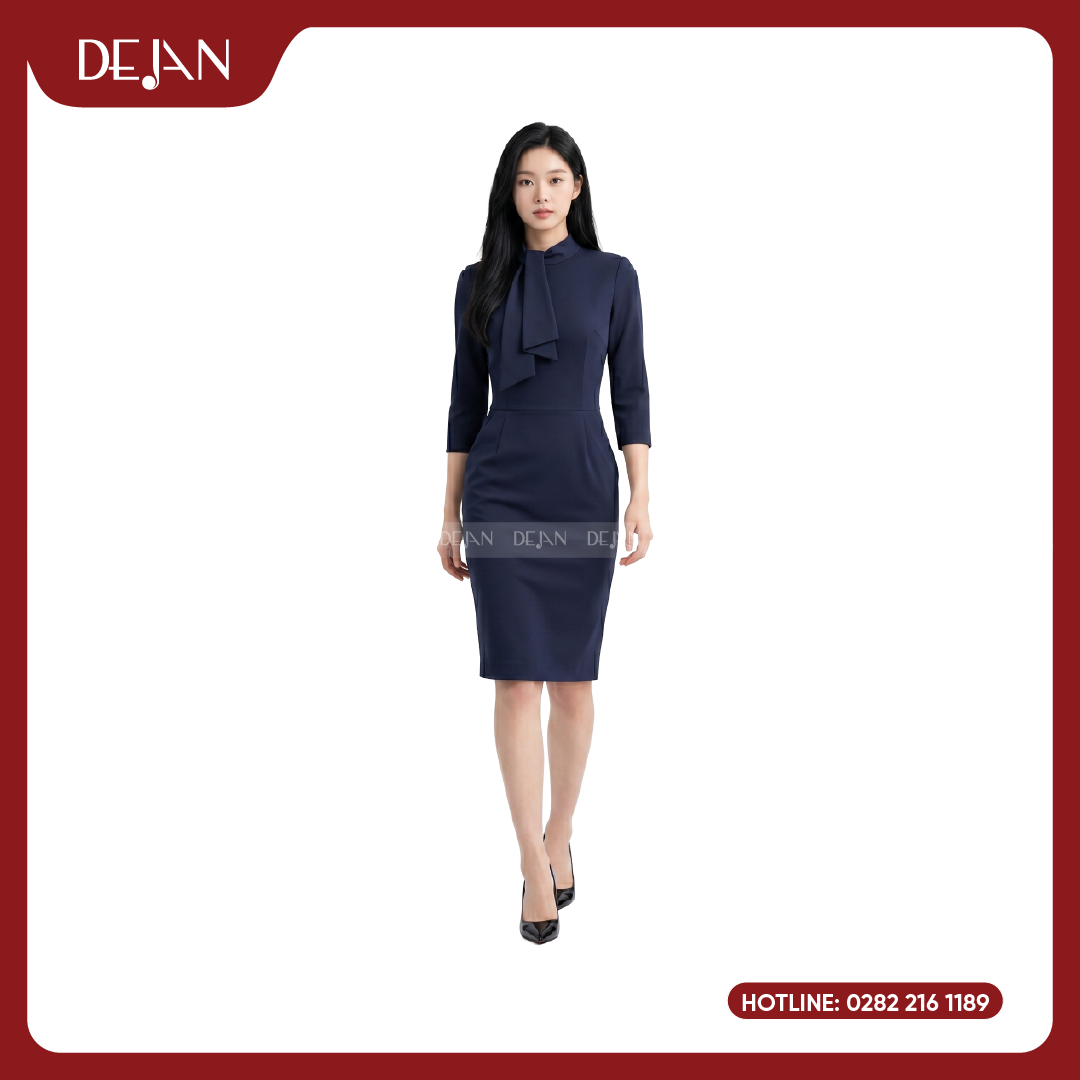 Đầm đồng phục DJDN12102 Đầm đồng phục nữ DEJAN UNIFORM phù hợp cho môi trường công sở doanh nhân