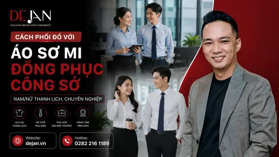 Cách phối đồ với áo sơ mi đồng phục công sở nam nữ thanh lịch, chuyên nghiệp
