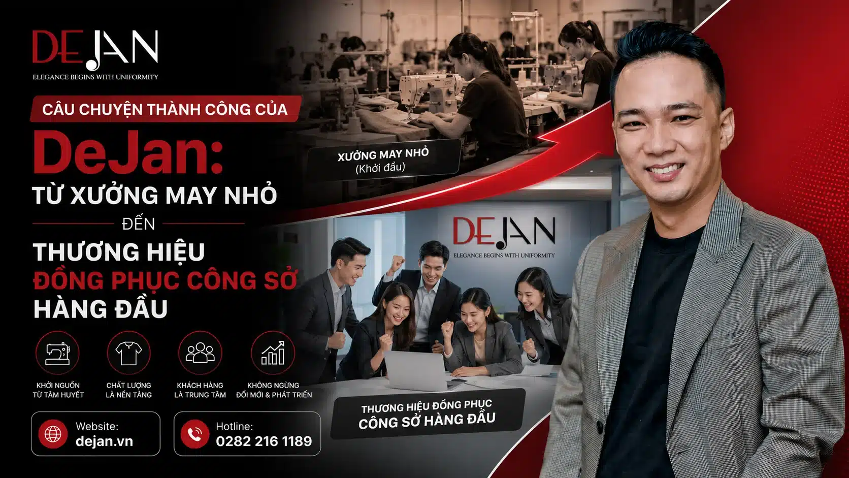 Câu chuyện thành công của DeJan Từ xưởng may nhỏ đến thương hiệu đồng phục công sở hàng đầu