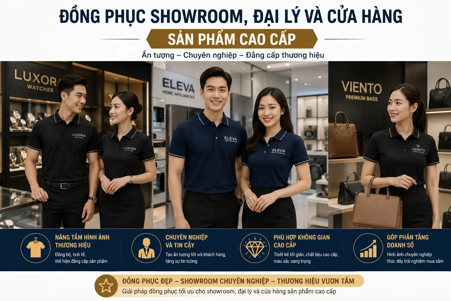 Chọn đồng phục bán hàng phù hợp với môi trường làm việc tại TP.HCM