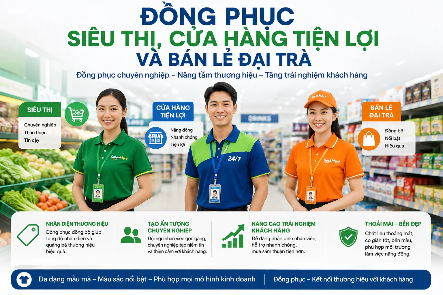 Chọn đồng phục bán hàng phù hợp với môi trường làm việc tại TP.HCM