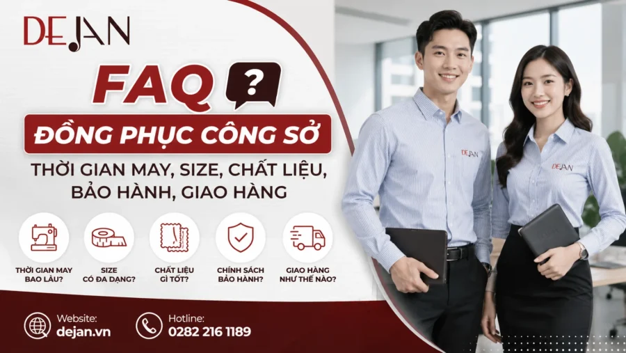 FAQ đồng phục công sở: thời gian may, size, chất liệu, bảo hành, giao hàng