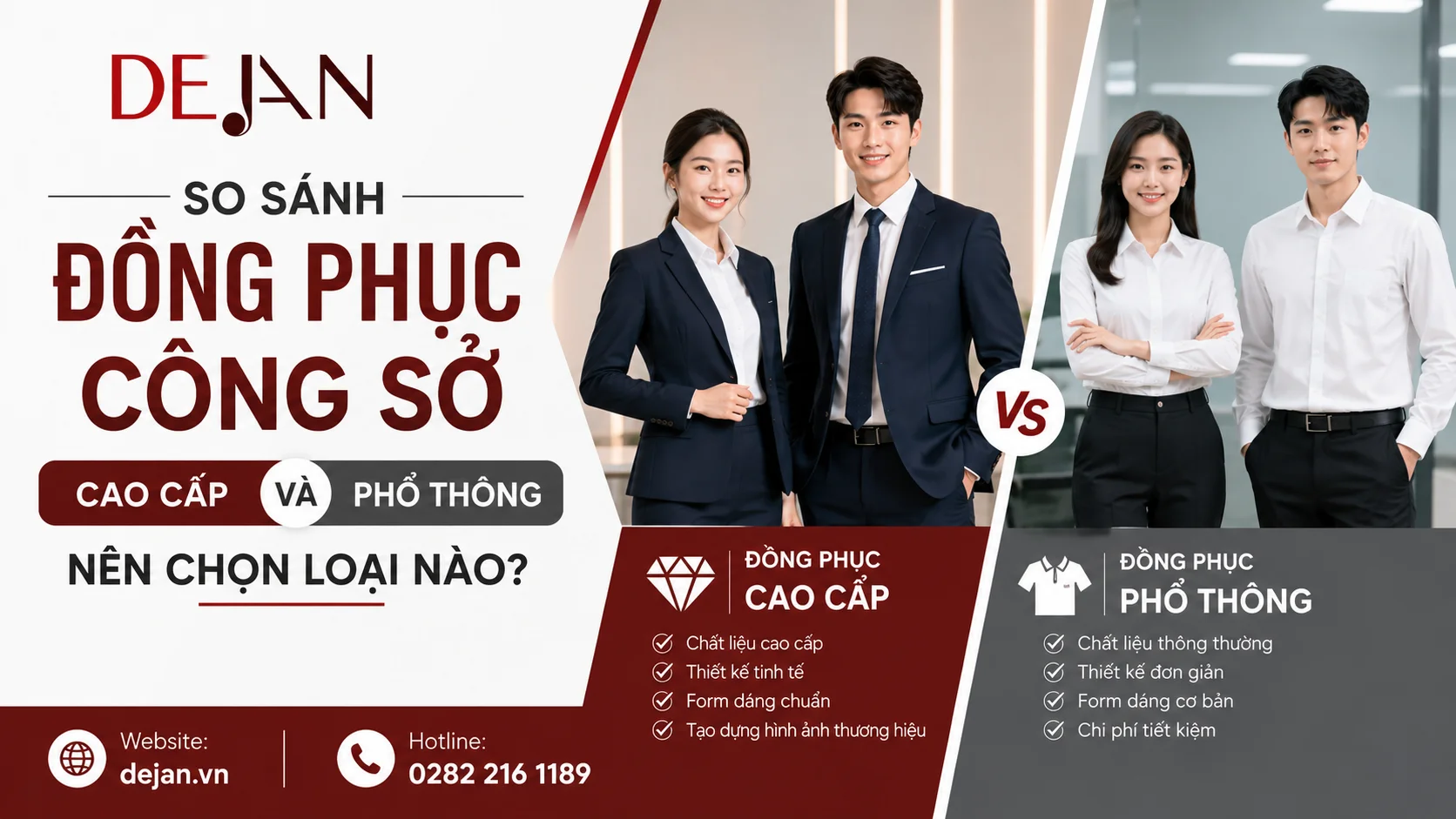 So sánh đồng phục công sở cao cấp và phổ thông