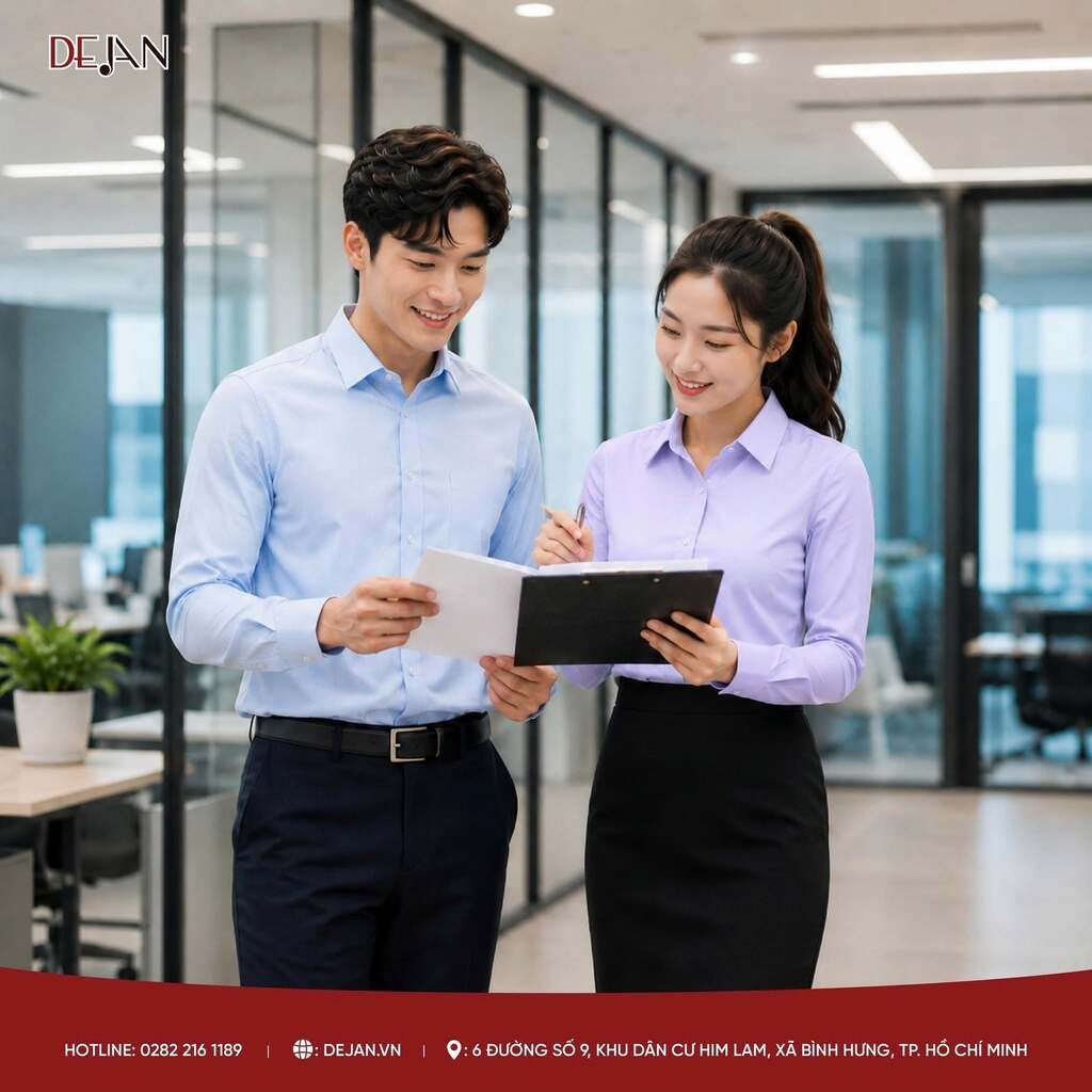 Quy trình thiết kế và may đồng phục công sở theo yêu cầu tại Dejan 1 Quy trình thiết kế và may đồng phục công sở theo yêu cầu tại Dejan