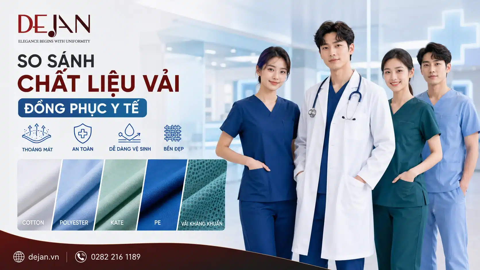 So Sánh Chất Liệu Vải Đồng Phục Y Tế Co Giãn, Kháng Khuẩn Hay Thấm Hút