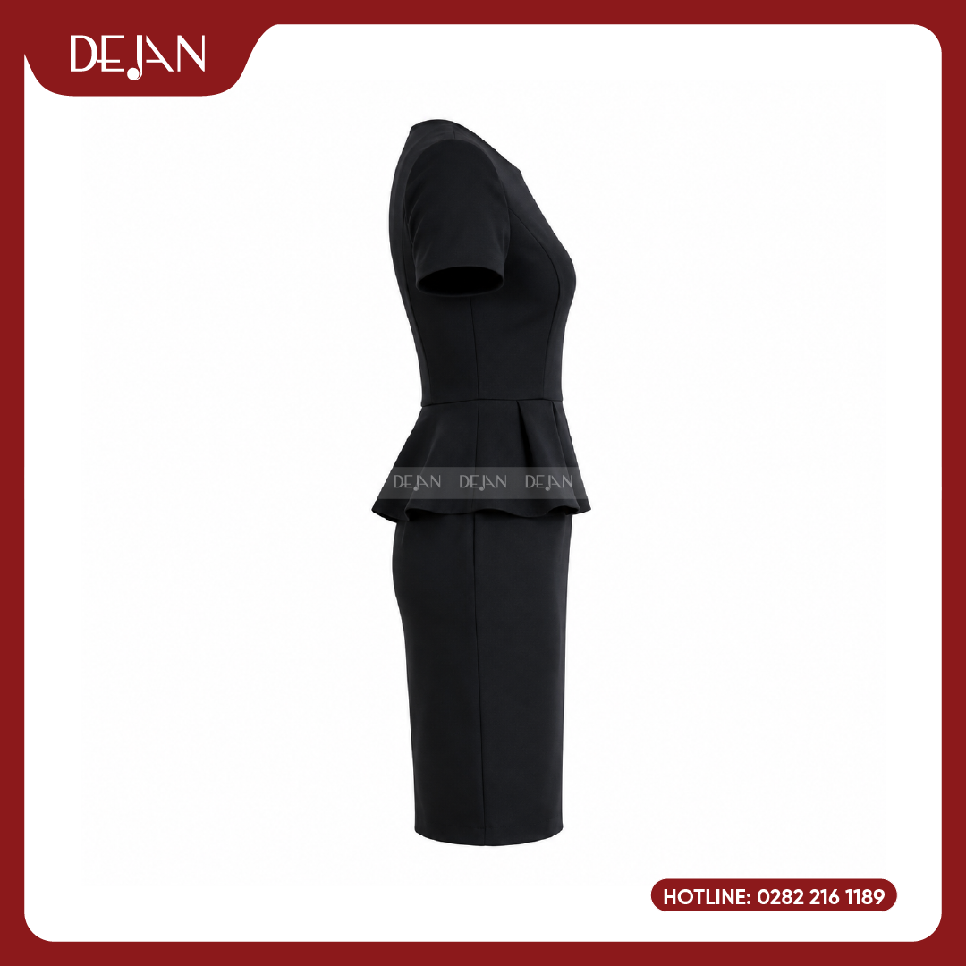 DJDN12111-dam-dong-phuc-04 Đầm Đồng Phục DJDN12111 Tông Đen Thanh Lịch, Sang Trọng
