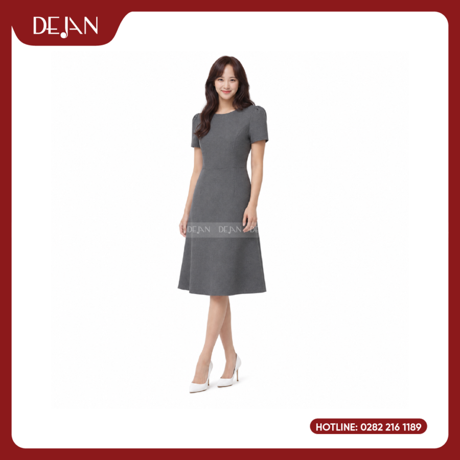 Đầm Đồng Phục DJDN12112 Tông Xám Đậm Hiện Đại