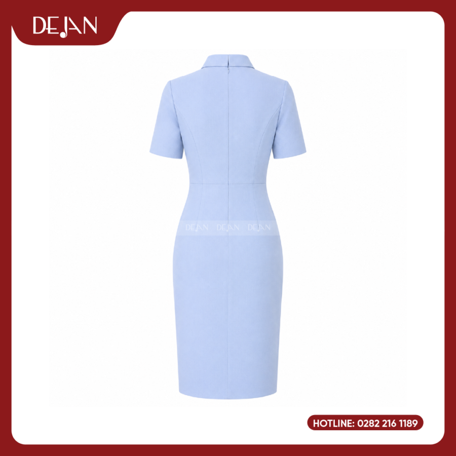 Đầm Đồng Phục DJDN12114 Tông Xanh Dương Nhạt Tươi Mát
