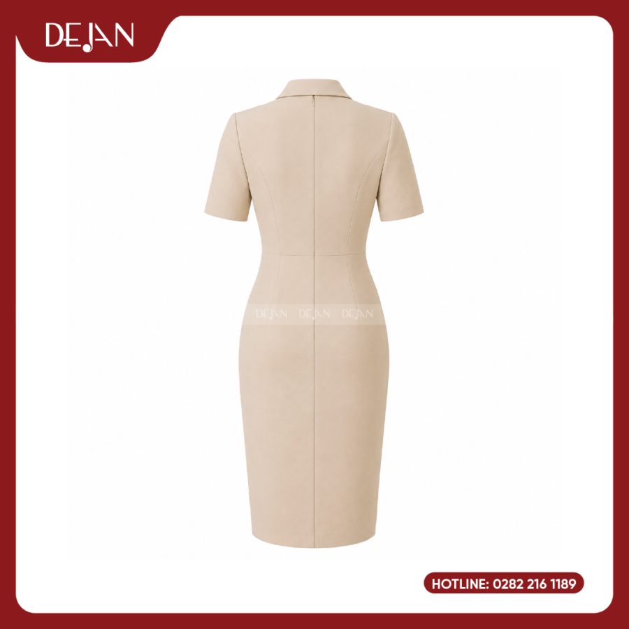 Đầm Đồng Phục DJDN12116 Tông Trắng Ngà Thanh Khiết