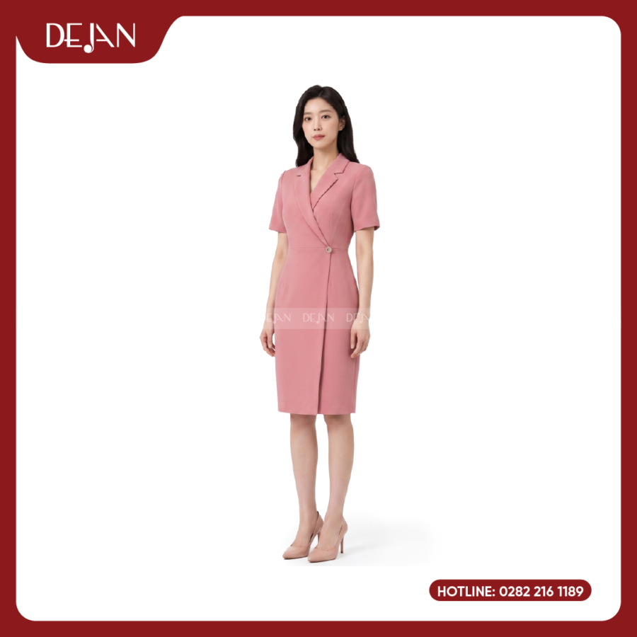 Đầm Đồng Phục DJDN12118 Tông Hồng Nữ Tính, Nổi Bật