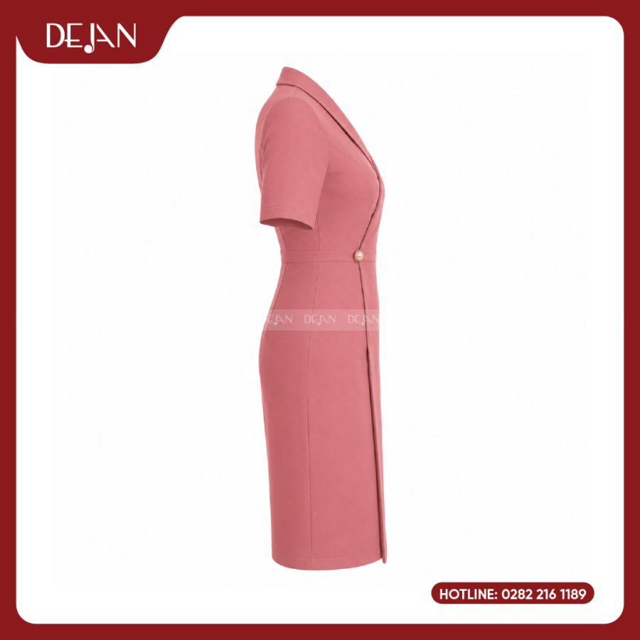 Đầm Đồng Phục DJDN12118 Tông Hồng Nữ Tính, Nổi Bật