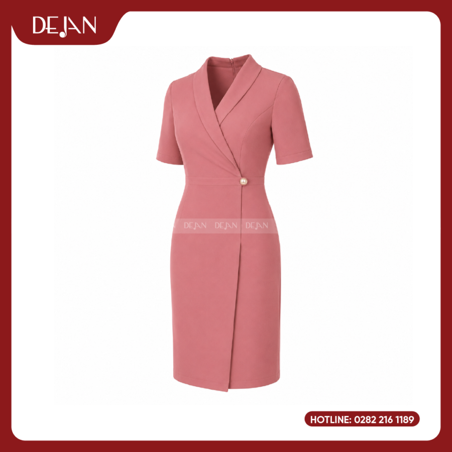 Đầm Đồng Phục DJDN12118 Tông Hồng Nữ Tính, Nổi Bật