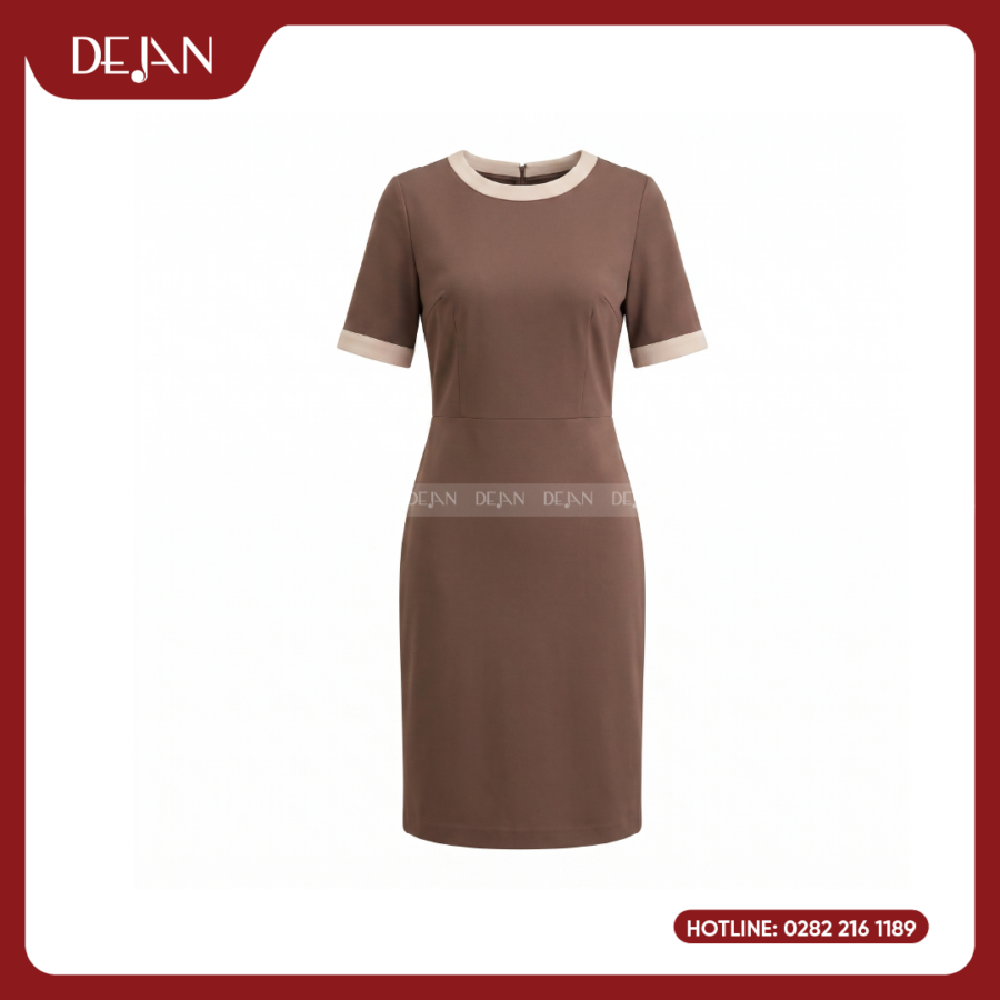 Đầm Đồng Phục DJDN12119 Tông Nâu Ấm Áp, Gần Gũi