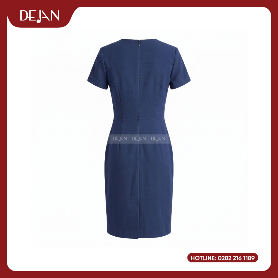 Đầm Đồng Phục DJDN12120 Tông Xanh Navy Chuyên Nghiệp