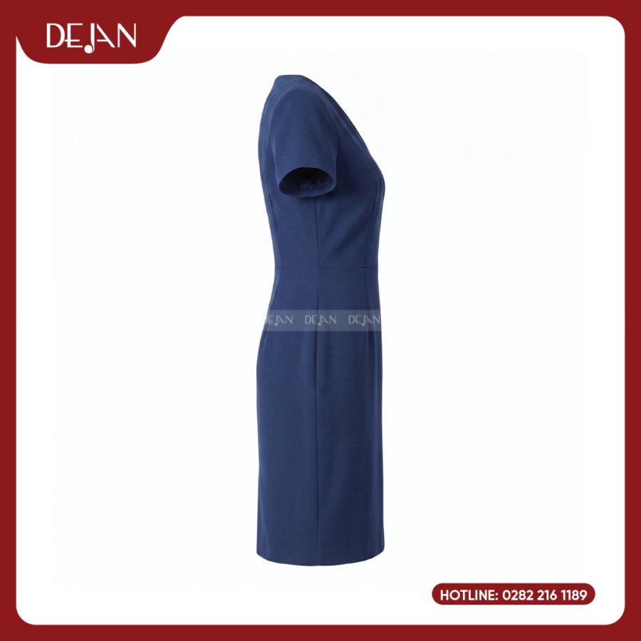 Đầm Đồng Phục DJDN12120 Tông Xanh Navy Chuyên Nghiệp