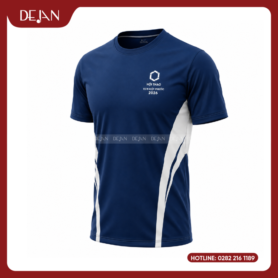 Đồng Phục Áo Thun Sự Kiện DJPL01 Tông Xanh Navy Chuyên Nghiệp