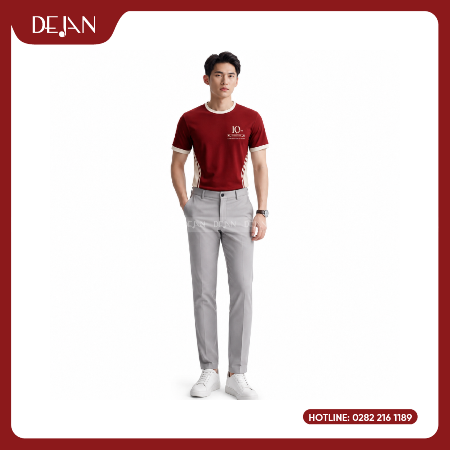 Đồng Phục Áo Thun Sự Kiện DJPL03 Tông Đỏ Đô Sang Trọng