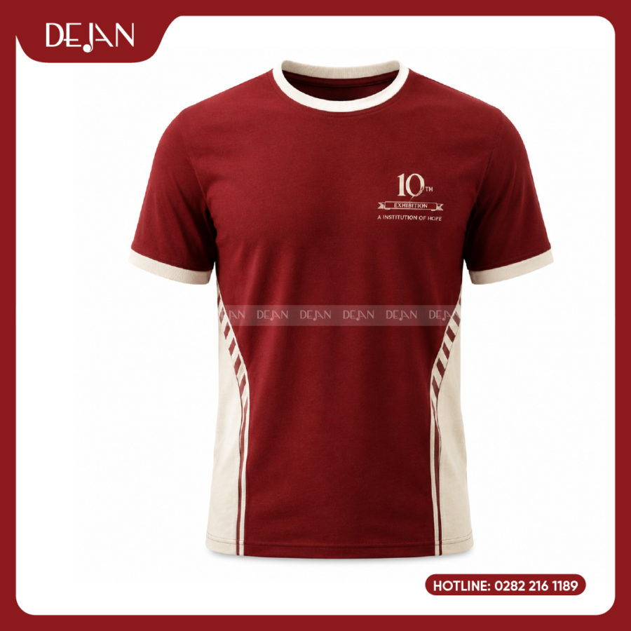 Đồng Phục Áo Thun Sự Kiện DJPL03 Tông Đỏ Đô Sang Trọng