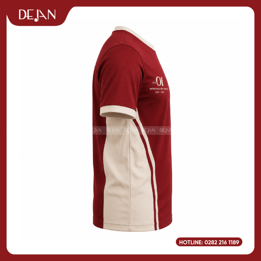 Đồng Phục Áo Thun Sự Kiện DJPL03 Tông Đỏ Đô Sang Trọng