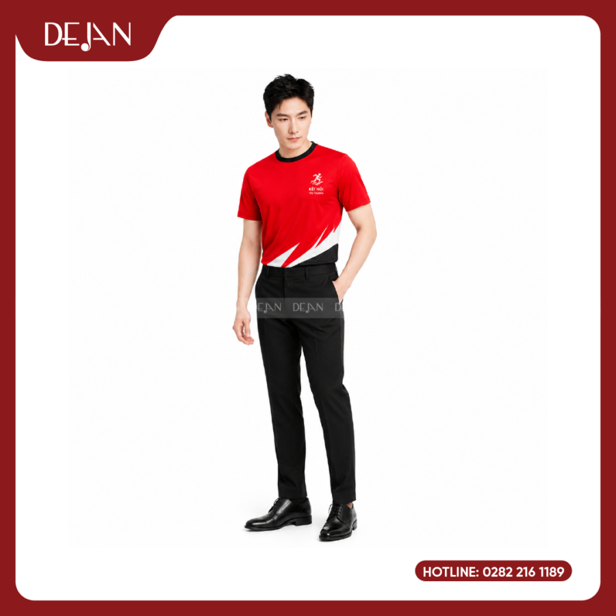 Đồng Phục Áo Thun Sự Kiện DJPL04 Tông Đỏ Tươi Rực Rỡ