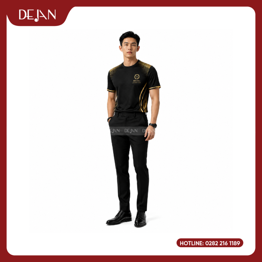 Đồng Phục Áo Thun Sự Kiện DJPL10 Tông Đen Sang Trọng