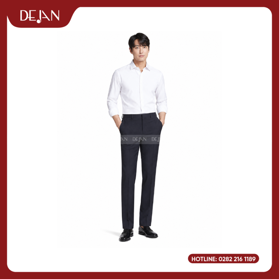 Đồng Phục Quần Tây Nam DJQTNA12007 Đen Ánh Navy Sang Trọng